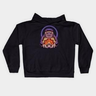 astronaut owl explosion spacecraft Kids Hoodie